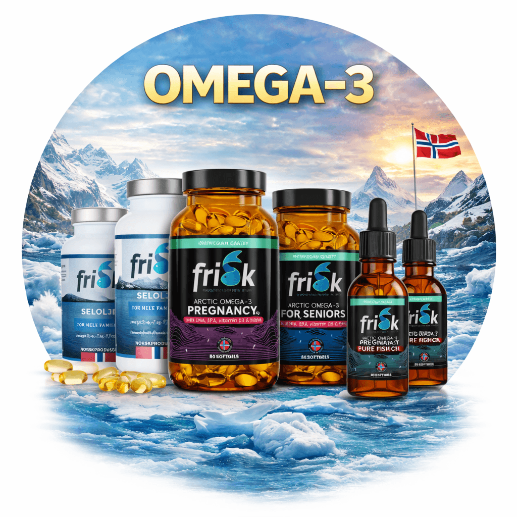 Norsk omega-3 med DHA, EPA, vitamin A og D3 som bidrar til normalt immunforsvar, normal hjertefunksjon, hjernefunksjon og syn.